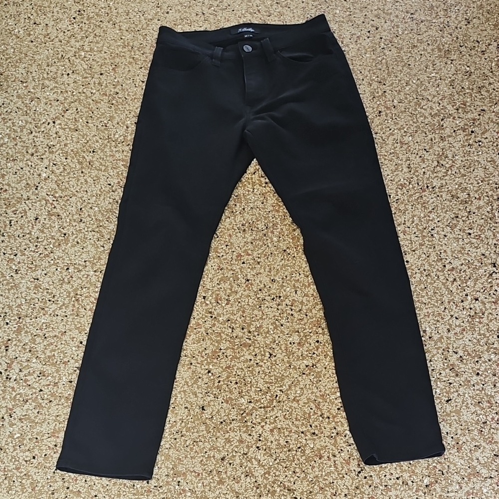 Mens Black 34HERITAGE Courage Mid-rise Straight Leg Trouser Pants 30/32